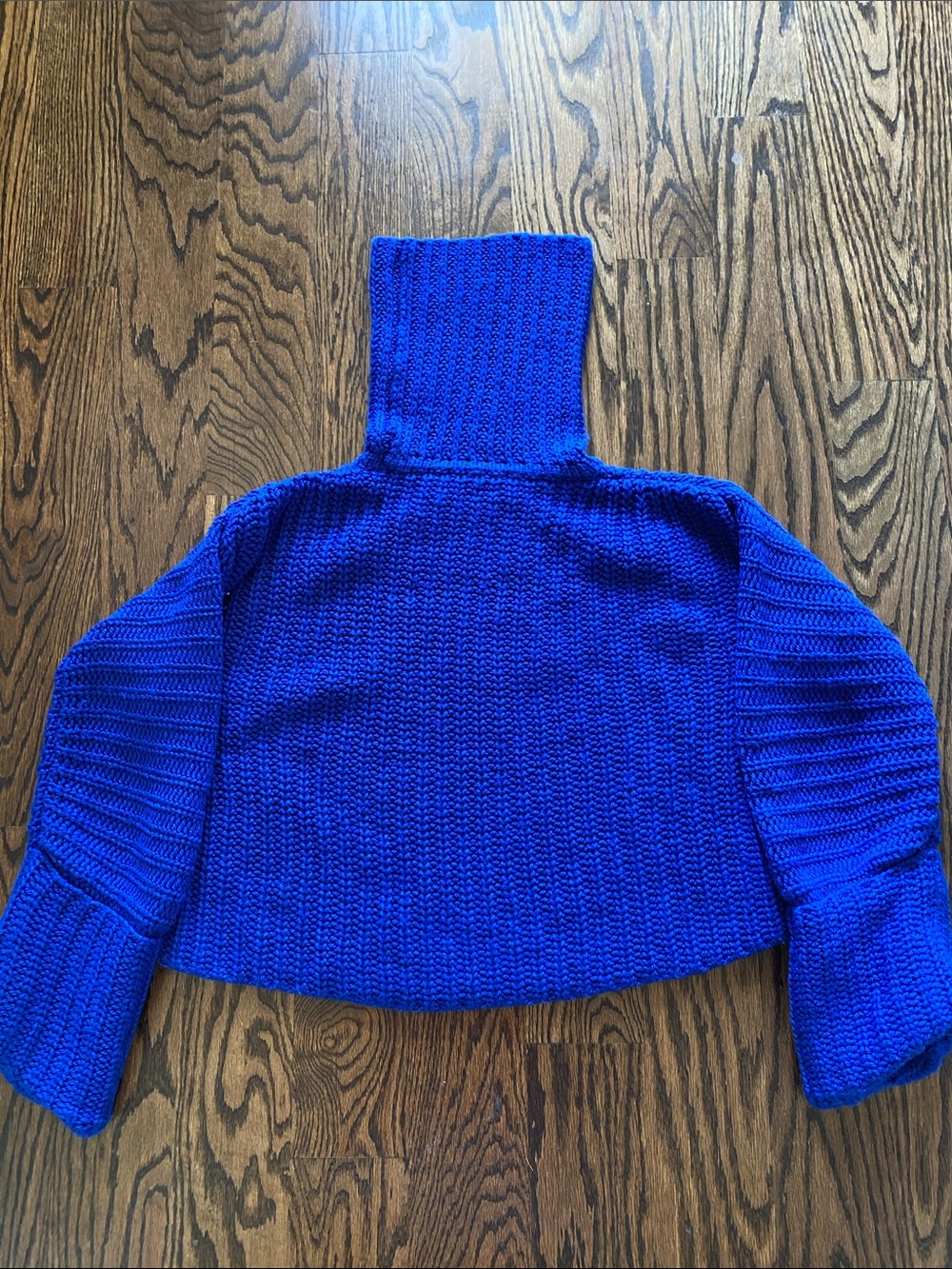 La Ligne Electric Blue Cropped Turtleneck Sweater